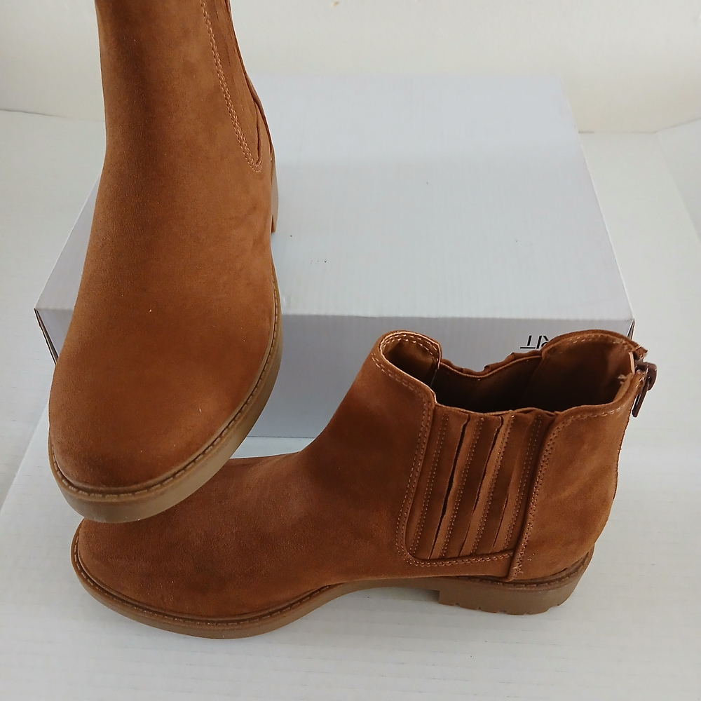Esprit Tan Suede Ankle Booties Size 7.5 M Shania - Picture 3 of 11